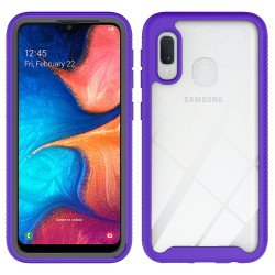 Samsung Galaxy A20 / A30 Clear Dual Defense Hybrid Case (Purple)